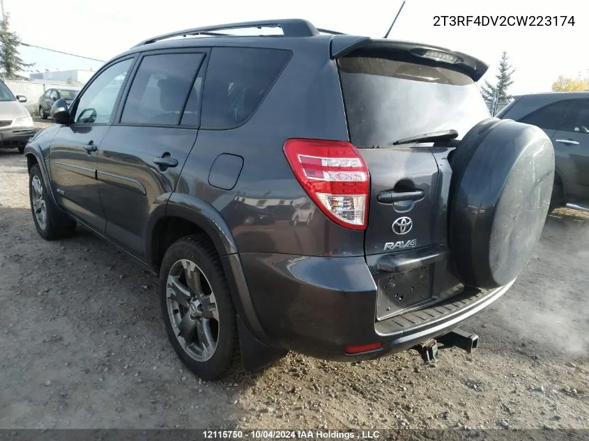 2T3RF4DV2CW223174 2012 Toyota Rav4 Sport