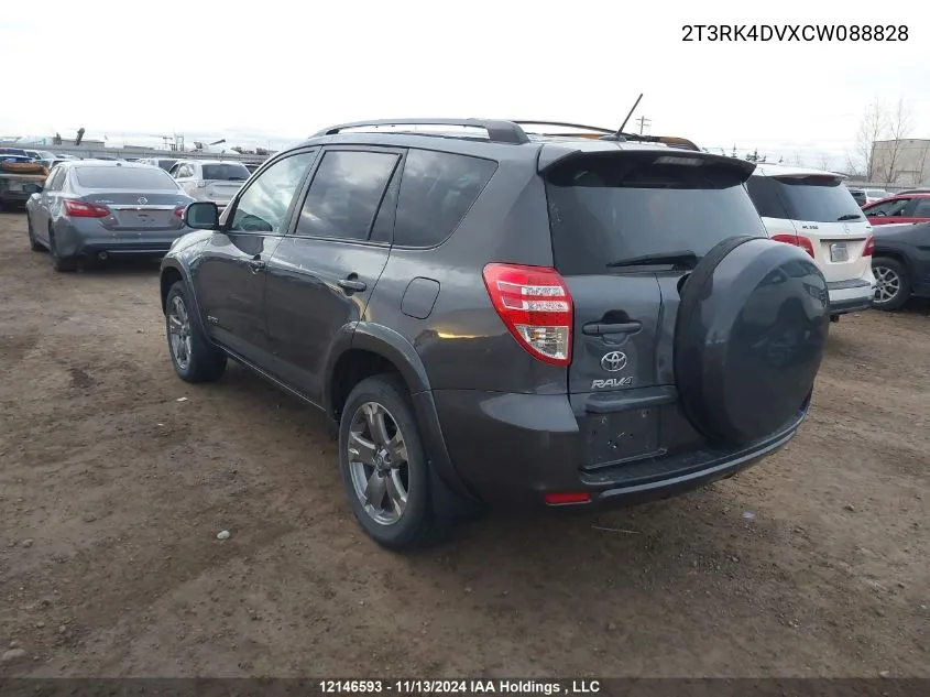 2012 Toyota Rav4 Sport VIN: 2T3RK4DVXCW088828 Lot: 12146593