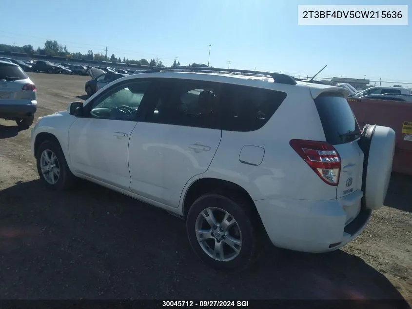 2012 Toyota Rav4 VIN: 2T3BF4DV5CW215636 Lot: 30045712