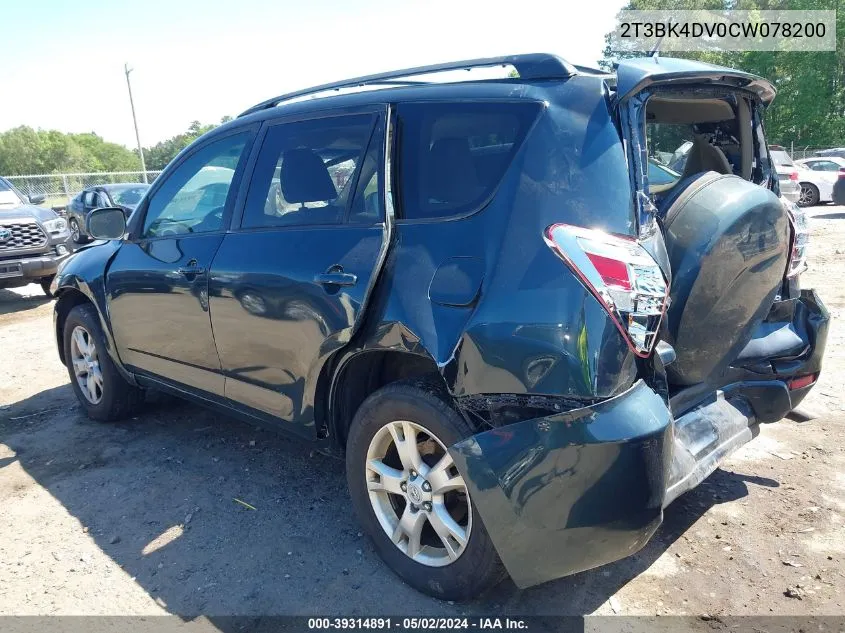 2012 Toyota Rav4 Base V6 VIN: 2T3BK4DV0CW078200 Lot: 39314891