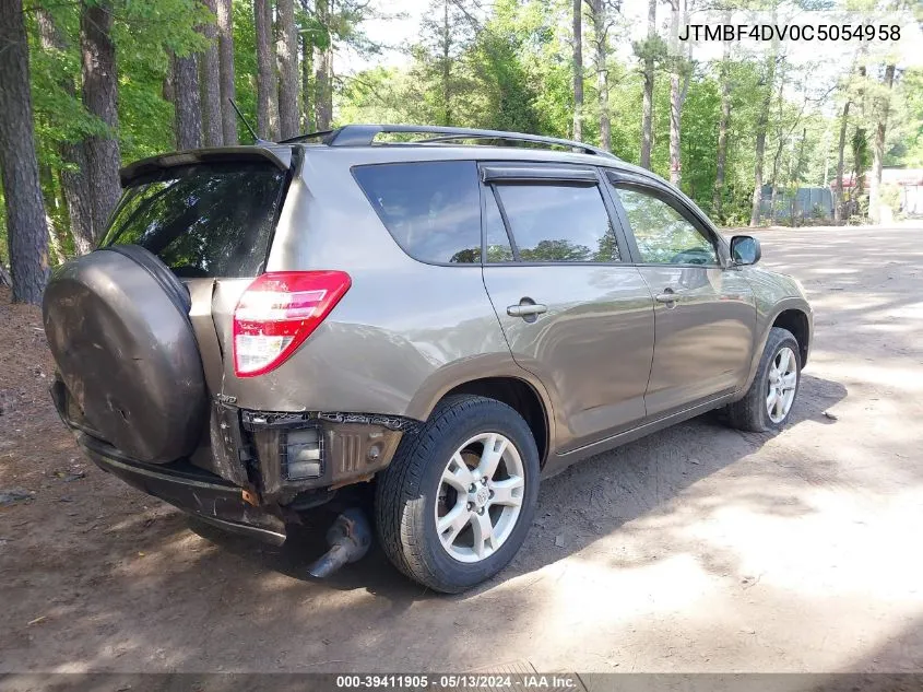 2012 Toyota Rav4 VIN: JTMBF4DV0C5054958 Lot: 39411905