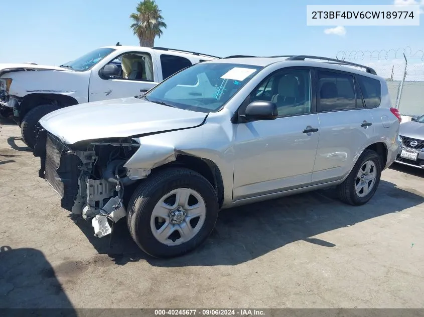 2012 Toyota Rav4 VIN: 2T3BF4DV6CW189774 Lot: 40824575