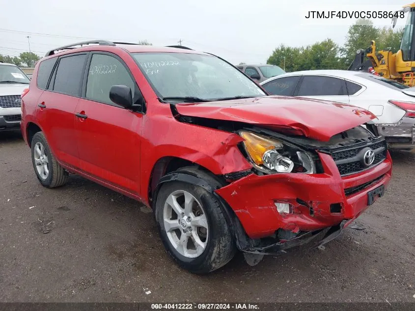 2012 Toyota Rav4 VIN: JTMJF4DV0C5058648 Lot: 40412222