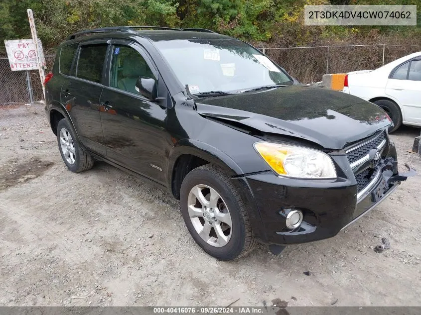 2012 Toyota Rav4 Limited V6 VIN: 2T3DK4DV4CW074062 Lot: 40416076