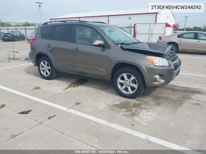 2012 Toyota Rav4 Limited VIN: 2T3DF4DV4CW244392 Lot: 40437155