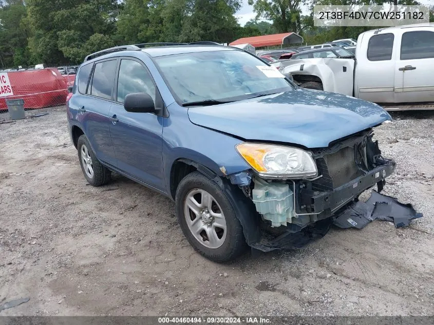 2012 Toyota Rav4 VIN: 2T3BF4DV7CW251182 Lot: 40460494