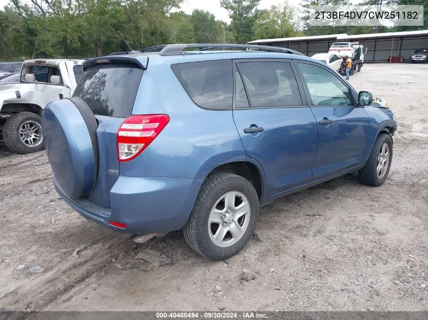 2012 Toyota Rav4 VIN: 2T3BF4DV7CW251182 Lot: 40460494