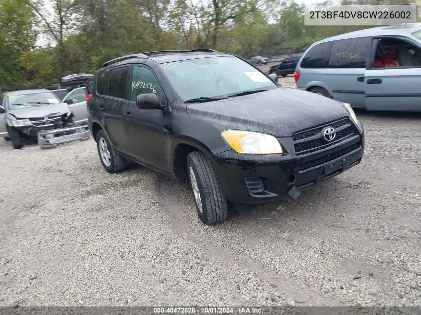 2012 Toyota Rav4 VIN: 2T3BF4DV8CW226002 Lot: 40472526