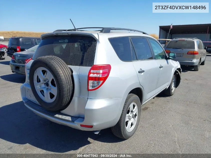 2012 Toyota Rav4 VIN: 2T3ZF4DVXCW148496 Lot: 40477043