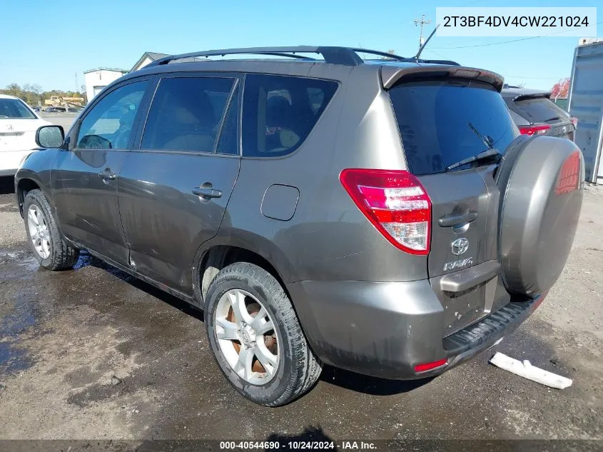 2012 Toyota Rav4 VIN: 2T3BF4DV4CW221024 Lot: 40544690