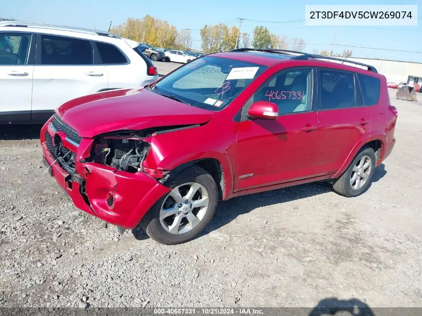 2012 Toyota Rav4 Limited VIN: 2T3DF4DV5CW269074 Lot: 40657331