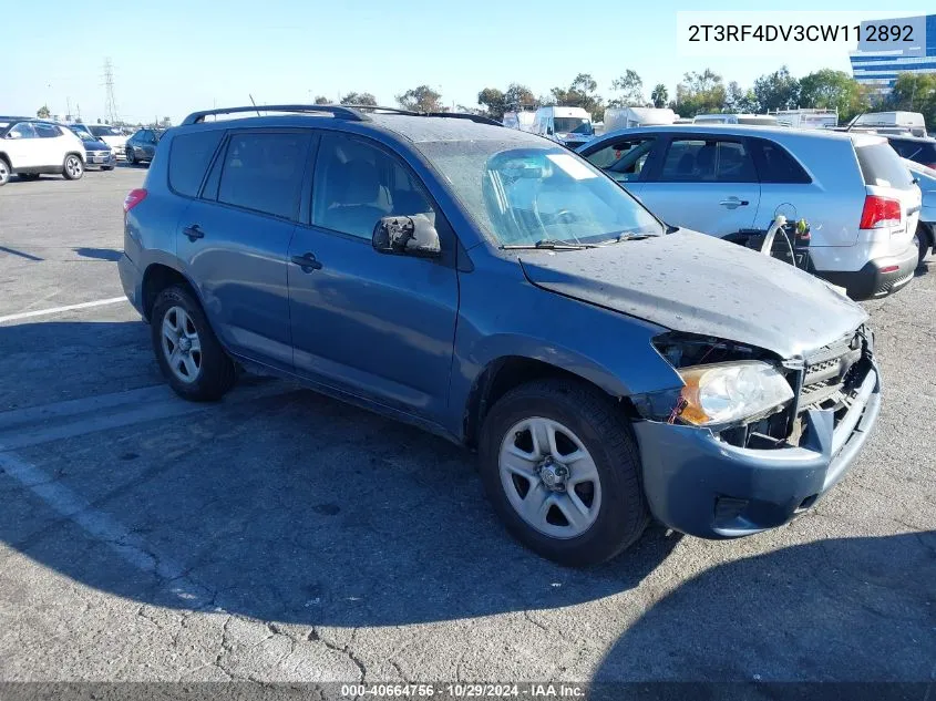 2012 Toyota Rav4 Sport VIN: 2T3RF4DV3CW112892 Lot: 40664756