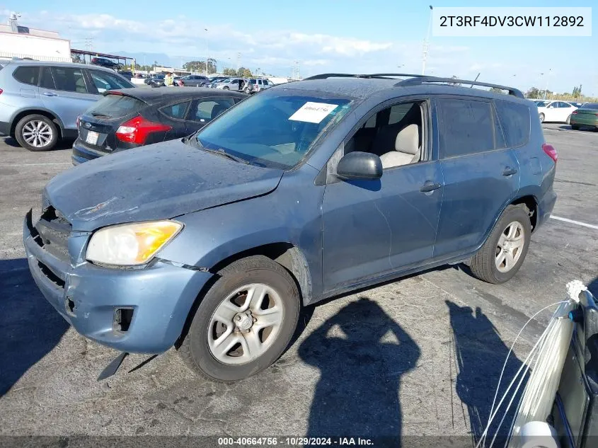 2012 Toyota Rav4 Sport VIN: 2T3RF4DV3CW112892 Lot: 40664756