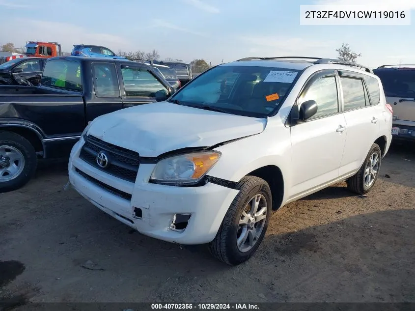 2012 Toyota Rav4 VIN: 2T3ZF4DV1CW119016 Lot: 40702355