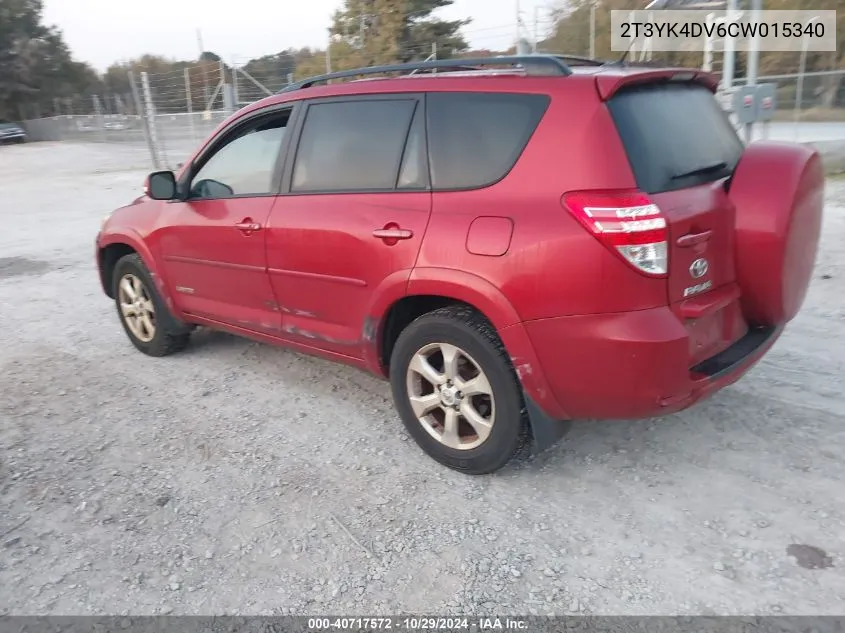 2T3YK4DV6CW015340 2012 Toyota Rav4 Limited V6