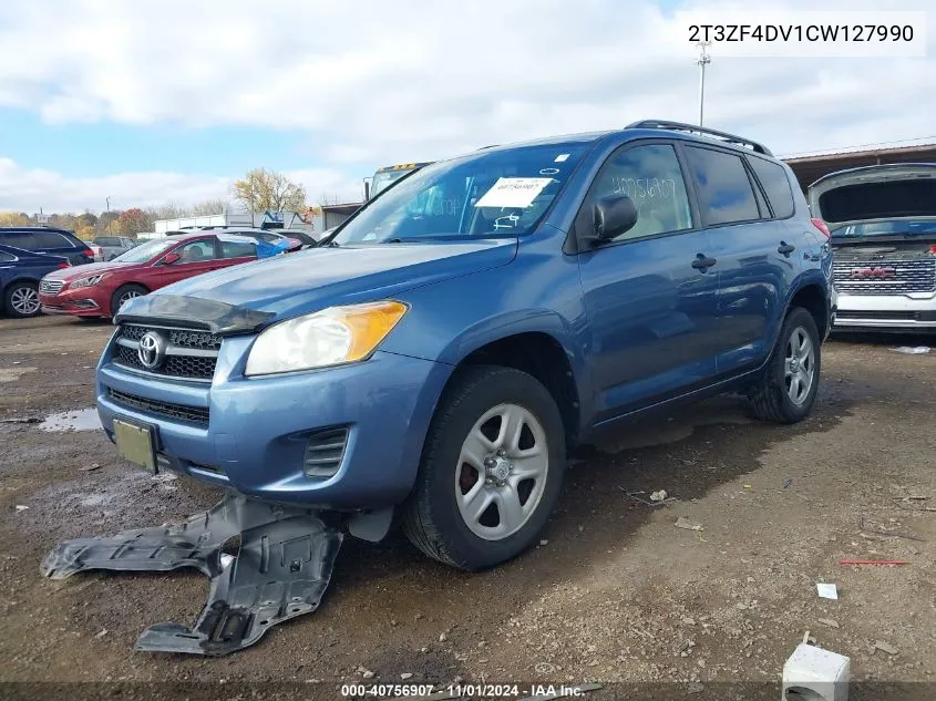 2012 Toyota Rav4 VIN: 2T3ZF4DV1CW127990 Lot: 40756907