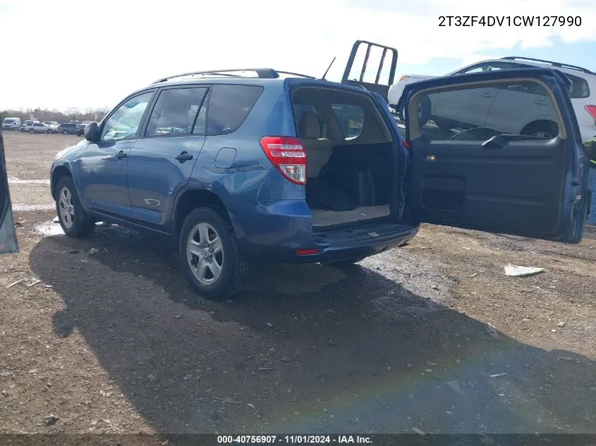 2012 Toyota Rav4 VIN: 2T3ZF4DV1CW127990 Lot: 40756907