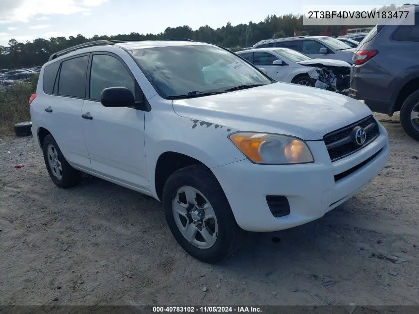 2012 Toyota Rav4 VIN: 2T3BF4DV3CW183477 Lot: 40783102