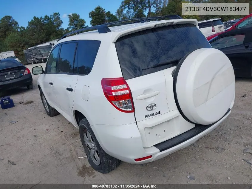 2012 Toyota Rav4 VIN: 2T3BF4DV3CW183477 Lot: 40783102