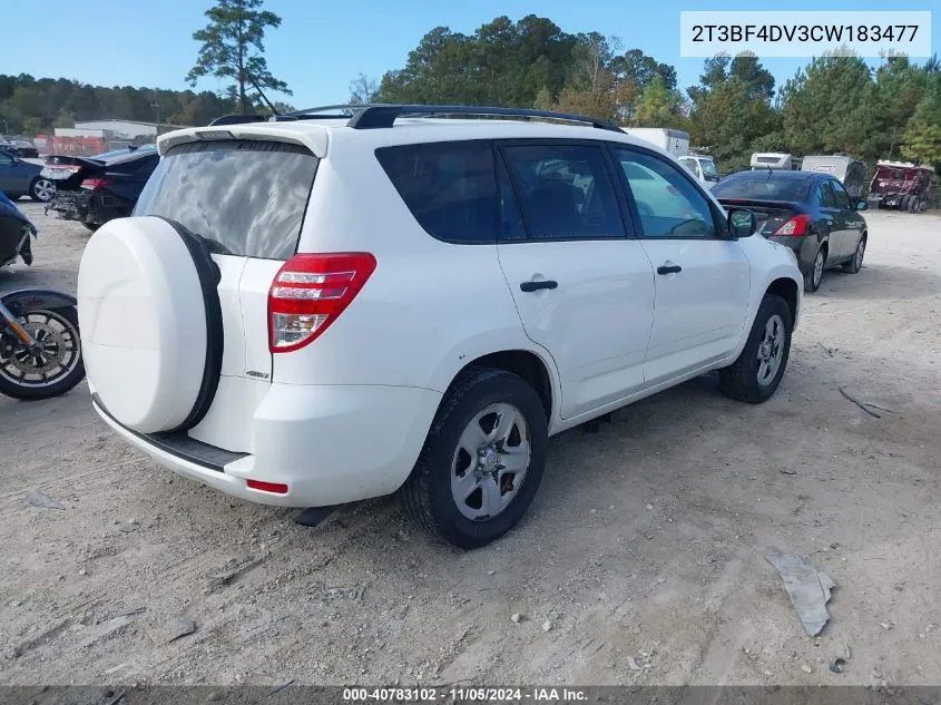 2012 Toyota Rav4 VIN: 2T3BF4DV3CW183477 Lot: 40783102