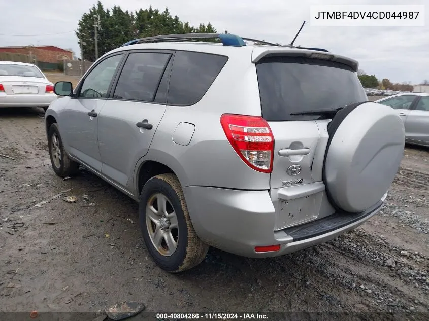 2012 Toyota Rav4 VIN: JTMBF4DV4CD044987 Lot: 40804286