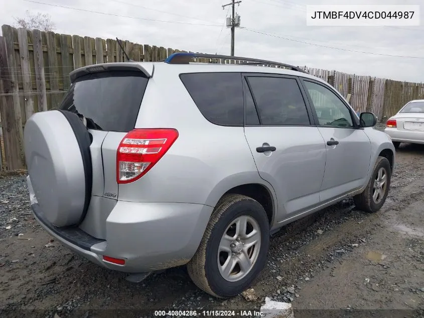 2012 Toyota Rav4 VIN: JTMBF4DV4CD044987 Lot: 40804286