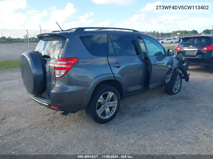 2T3WF4DV5CW113402 2012 Toyota Rav4 Sport