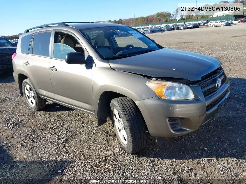 2012 Toyota Rav4 VIN: 2T3ZF4DV8CW130806 Lot: 40821210