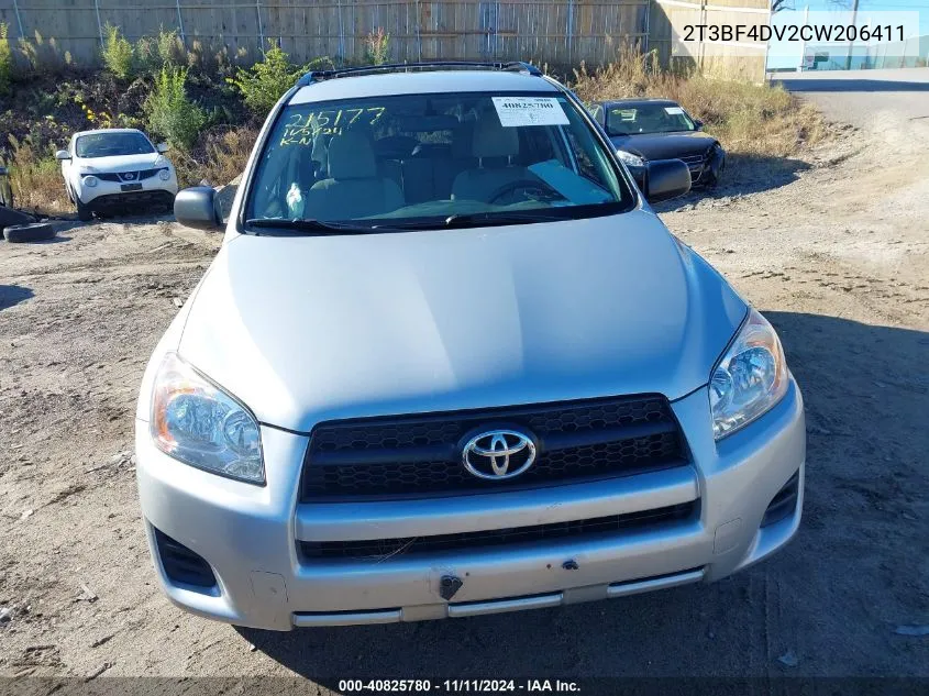 2012 Toyota Rav4 VIN: 2T3BF4DV2CW206411 Lot: 40825780