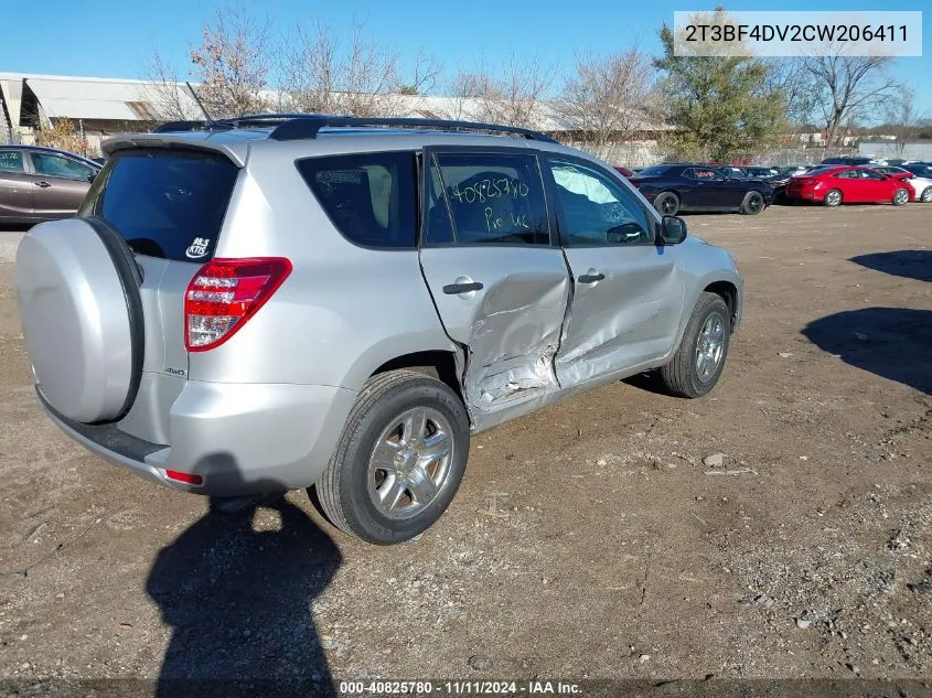 2012 Toyota Rav4 VIN: 2T3BF4DV2CW206411 Lot: 40825780