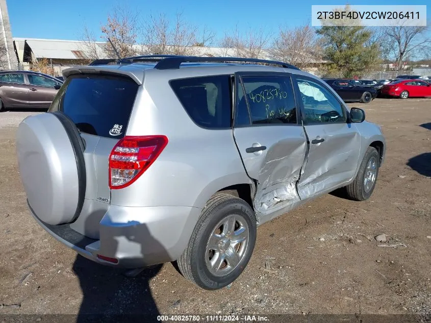 2012 Toyota Rav4 VIN: 2T3BF4DV2CW206411 Lot: 40825780