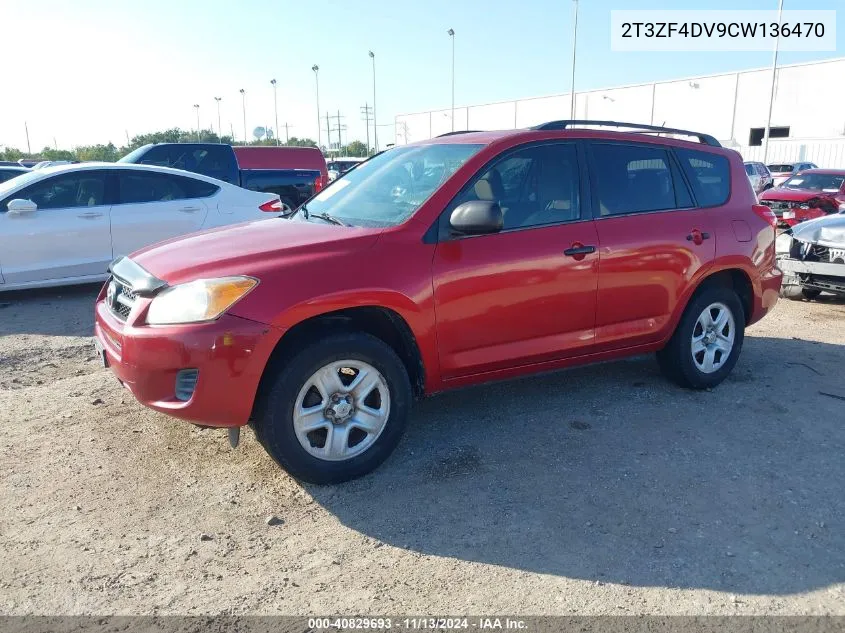 2012 Toyota Rav4 VIN: 2T3ZF4DV9CW136470 Lot: 40829693