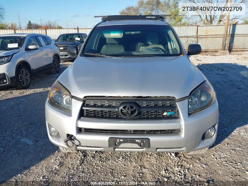 2012 Toyota Rav4 VIN: 2T3BF4DV7CW202709 Lot: 40829935