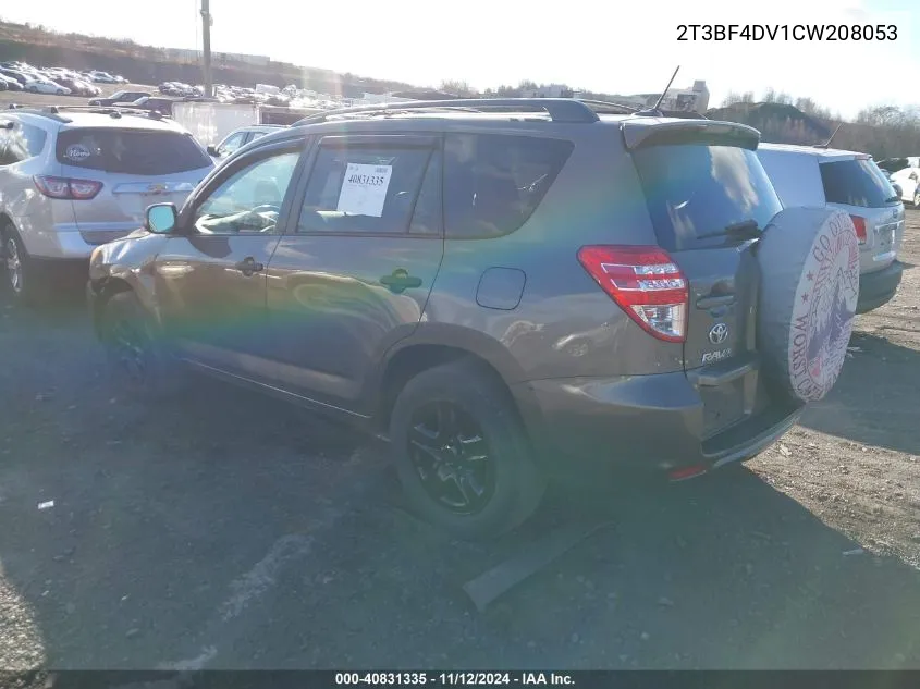 2012 Toyota Rav4 VIN: 2T3BF4DV1CW208053 Lot: 40831335