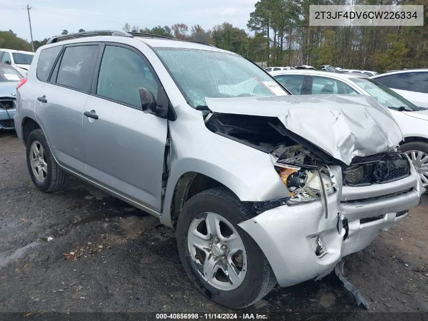 2012 Toyota Rav4 VIN: 2T3JF4DV6CW226334 Lot: 40856998