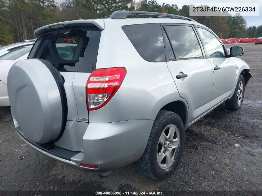 2012 Toyota Rav4 VIN: 2T3JF4DV6CW226334 Lot: 40856998