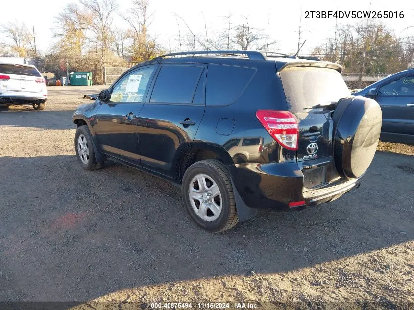 2012 Toyota Rav4 VIN: 2T3BF4DV5CW265016 Lot: 40875494