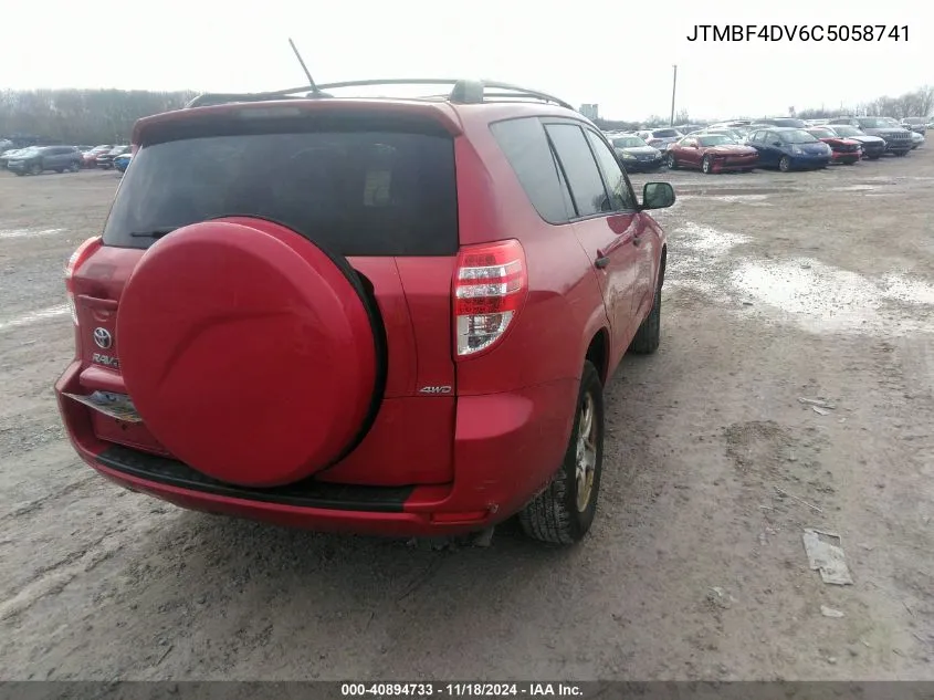 2012 Toyota Rav4 VIN: JTMBF4DV6C5058741 Lot: 40894733