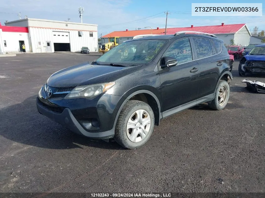 2013 Toyota Rav4 Le VIN: 2T3ZFREV0DW003366 Lot: 12102243