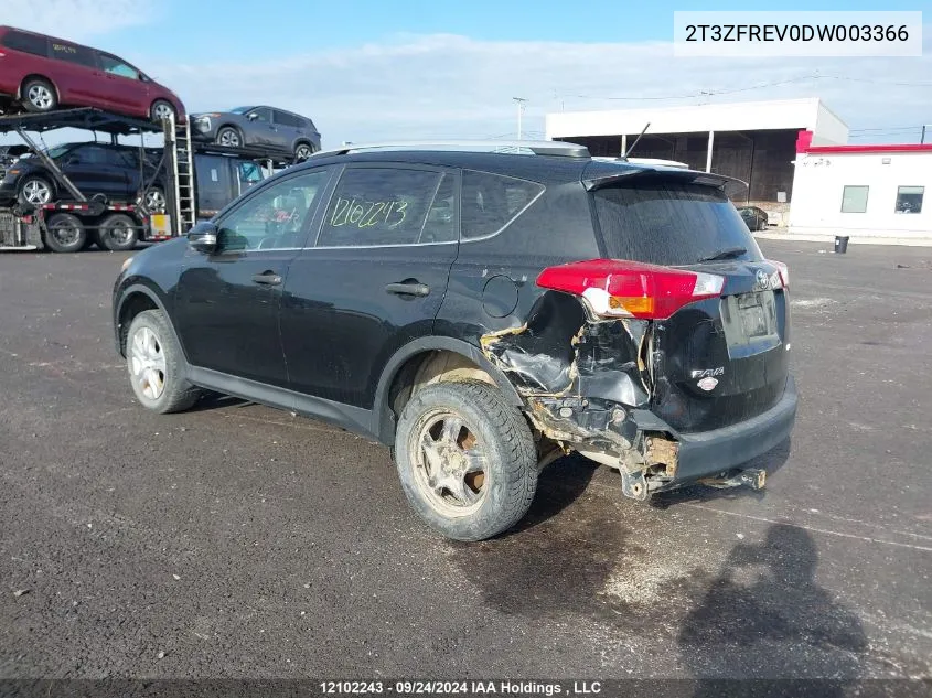 2T3ZFREV0DW003366 2013 Toyota Rav4 Le