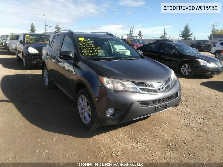 2013 Toyota Rav4 Limited VIN: 2T3DFREV3DW015960 Lot: 12106498