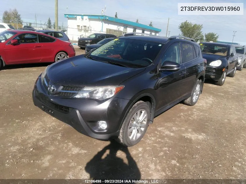 2013 Toyota Rav4 Limited VIN: 2T3DFREV3DW015960 Lot: 12106498