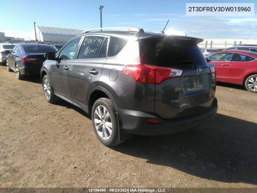 2013 Toyota Rav4 Limited VIN: 2T3DFREV3DW015960 Lot: 12106498