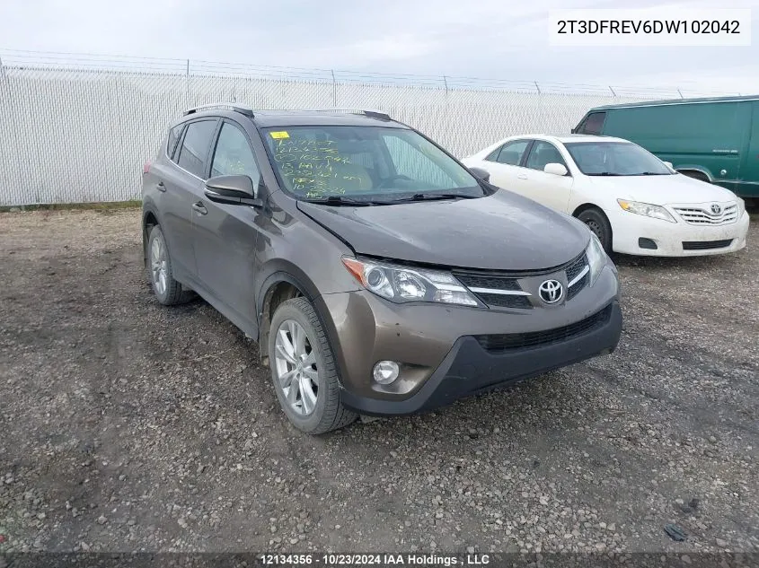 2013 Toyota Rav4 Limited VIN: 2T3DFREV6DW102042 Lot: 12134356