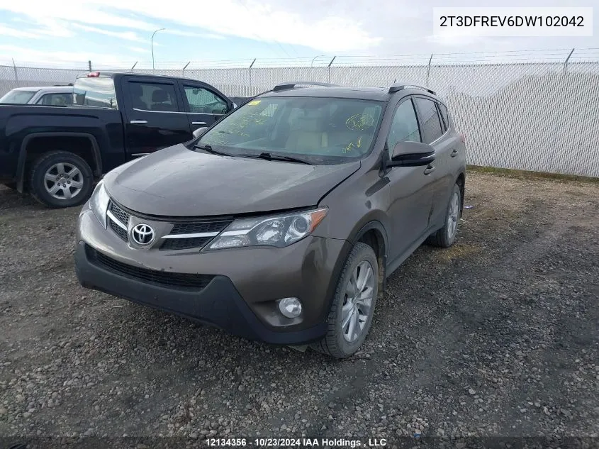 2013 Toyota Rav4 Limited VIN: 2T3DFREV6DW102042 Lot: 12134356