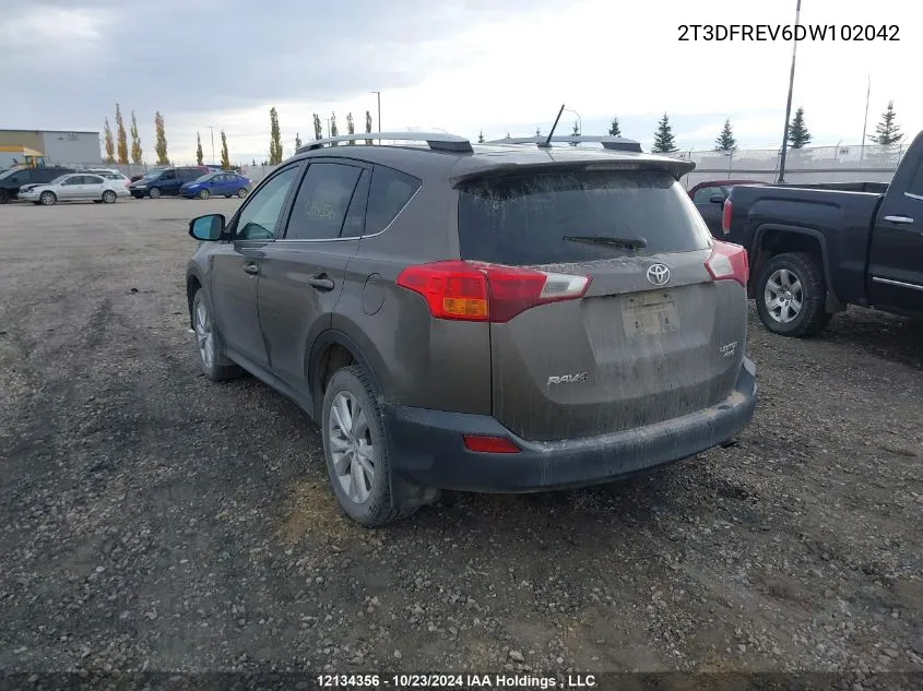 2013 Toyota Rav4 Limited VIN: 2T3DFREV6DW102042 Lot: 12134356