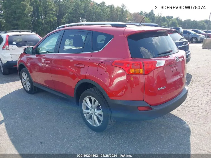 2013 Toyota Rav4 Limited VIN: 2T3DFREV3DW075074 Lot: 40204562