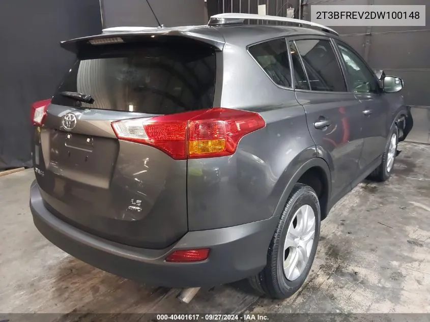 2013 Toyota Rav4 Le VIN: 2T3BFREV2DW100148 Lot: 40401617