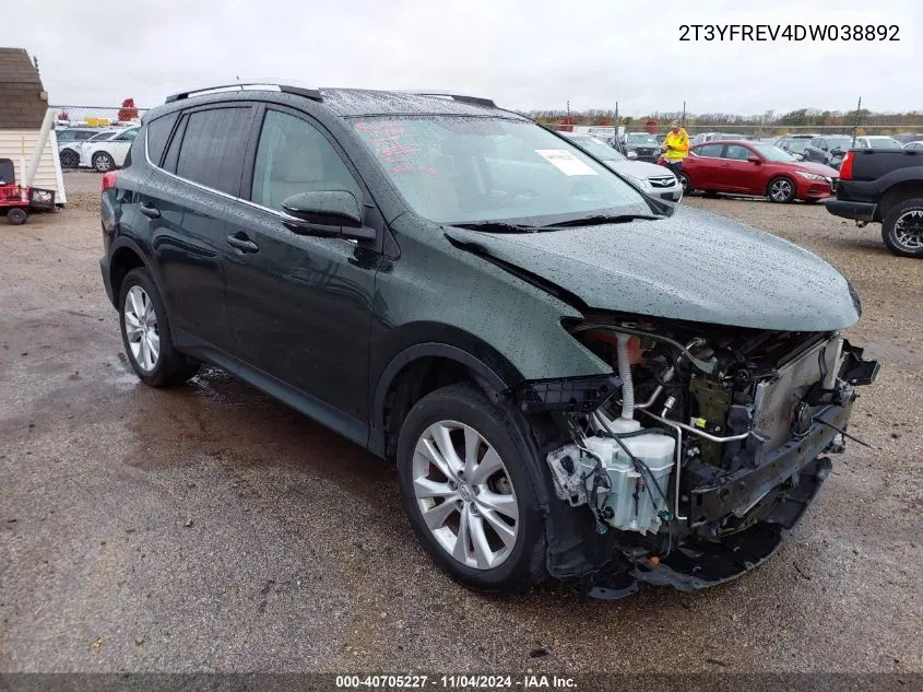 2T3YFREV4DW038892 2013 Toyota Rav4 Limited