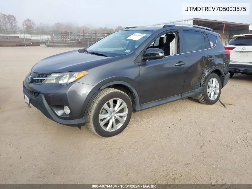 2013 Toyota Rav4 Limited VIN: JTMDFREV7D5003575 Lot: 40714434